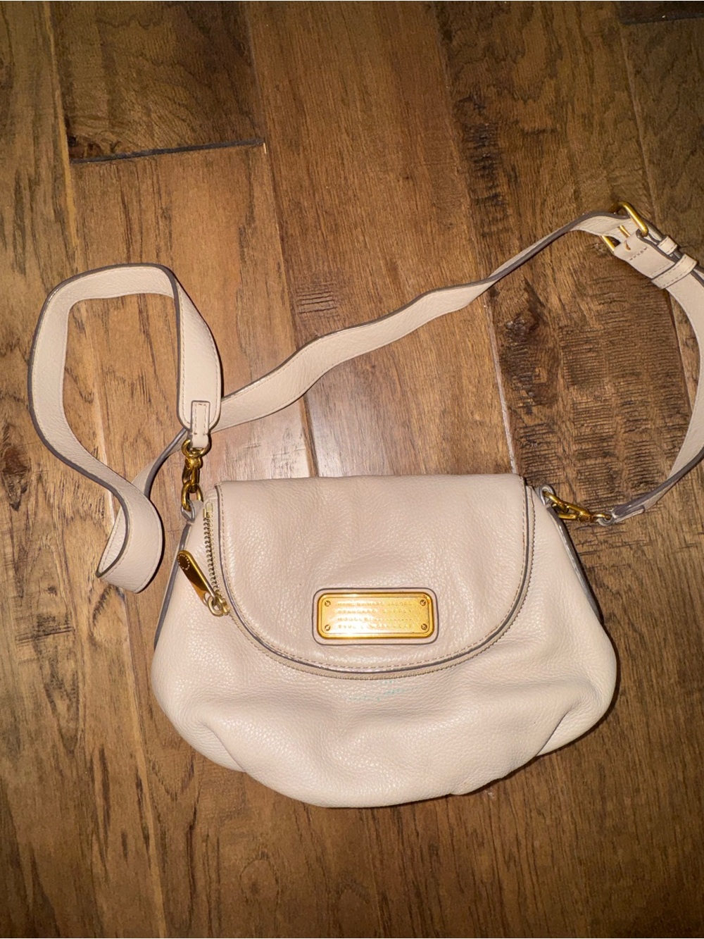 Marc by Marc Jacobs Cream Leather Crossbody Bag Gold Hardware